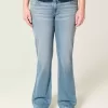 Jeans bootcut a vita bassa con lavaggio medio