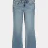 Jeans bootcut a vita bassa con lavaggio medio