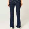 Jeans bootcut a vita bassa con lavaggio scuro