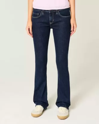 Jeans bootcut a vita bassa con lavaggio scuro