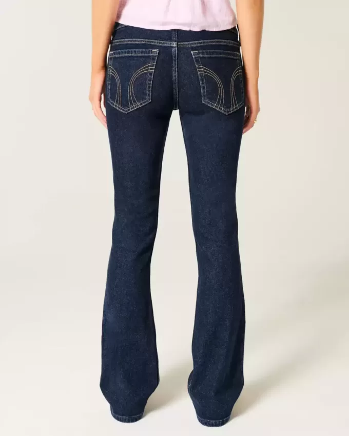 Jeans bootcut a vita bassa con lavaggio scuro