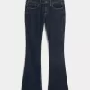 Jeans bootcut a vita bassa con lavaggio scuro