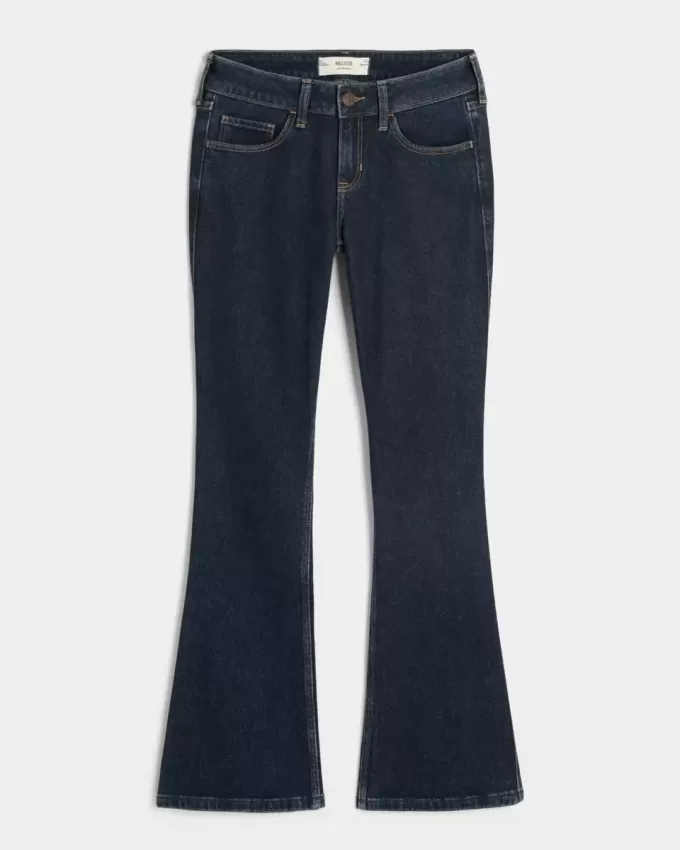 Jeans bootcut a vita bassa con lavaggio scuro