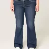 Jeans bootcut a vita bassa con lavaggio scuro Jeans bootcut a vita bassa con lavaggio scuro