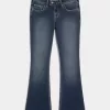 Jeans bootcut a vita bassa con lavaggio scuro Jeans bootcut a vita bassa con lavaggio scuro