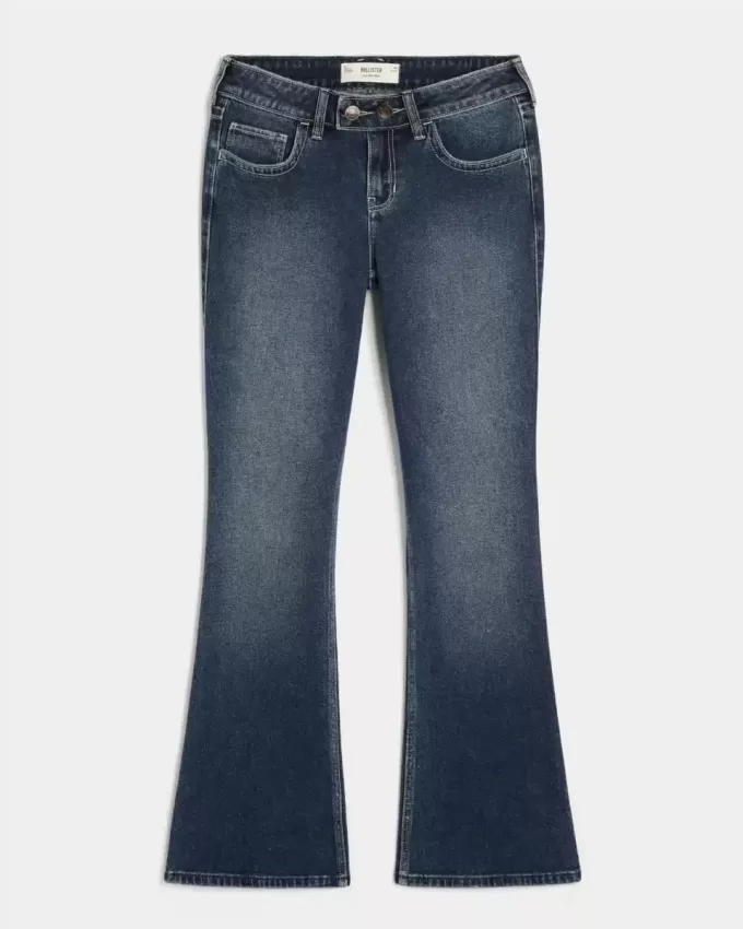 Jeans bootcut a vita bassa con lavaggio scuro Jeans bootcut a vita bassa con lavaggio scuro