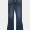 Jeans bootcut a vita bassa con lavaggio scuro Jeans bootcut a vita bassa con lavaggio scuro