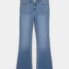 Jeans bootcut a vita media con lavaggio medio