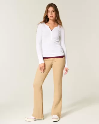 Jeans bootcut color cachi a vita media