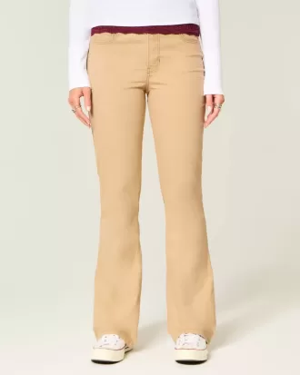 Jeans bootcut color cachi a vita media