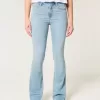 Jeans bootcut lavaggio chiaro a vita media