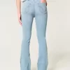 Jeans bootcut lavaggio chiaro a vita media