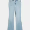 Jeans bootcut lavaggio chiaro a vita media