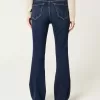 Jeans bootcut lavaggio scuro a vita media