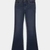 Jeans bootcut lavaggio scuro a vita media