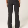 Jeans bootcut neri lavati a vita bassa Jeans bootcut neri lavati a vita bassa
