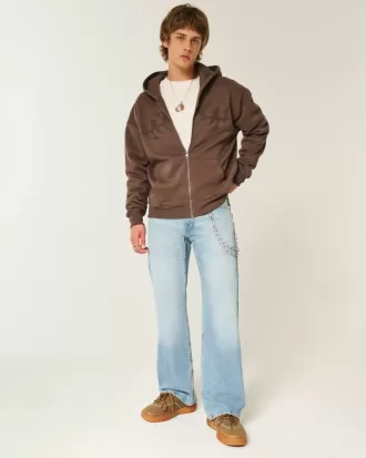 Jeans bootcut rilassati con lavaggio chiaro