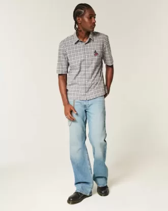 Jeans bootcut rilassati con lavaggio medio