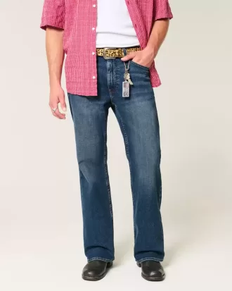 Jeans bootcut rilassati con lavaggio scuro