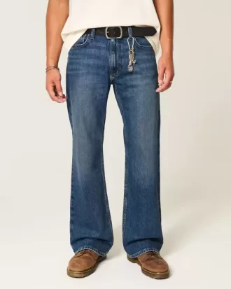 Jeans bootcut rilassati con lavaggio scuro
