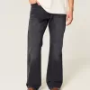 Jeans bootcut rilassati neri lavati