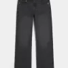 Jeans bootcut rilassati neri lavati