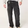 Jeans cargo larghi neri lavati