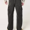 Jeans cargo larghi neri lavati