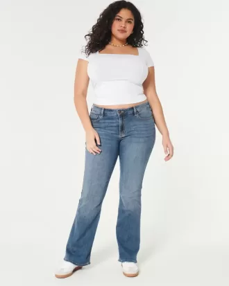 Jeans Curvy a vita media con lavaggio medio