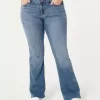Jeans Curvy a vita media con lavaggio medio
