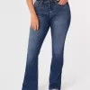 Jeans Curvy a vita media con lavaggio medio