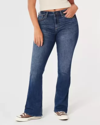 Jeans Curvy a vita media con lavaggio medio