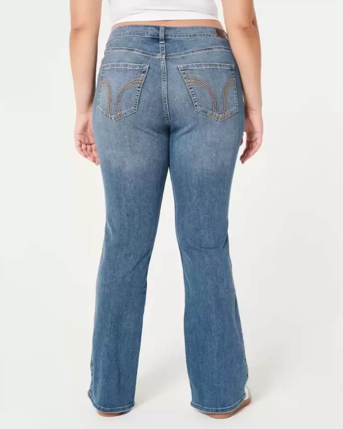 Jeans Curvy a vita media con lavaggio medio