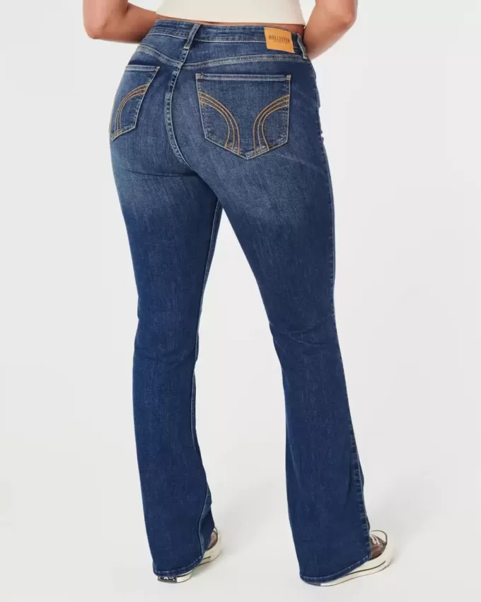 Jeans Curvy a vita media con lavaggio medio