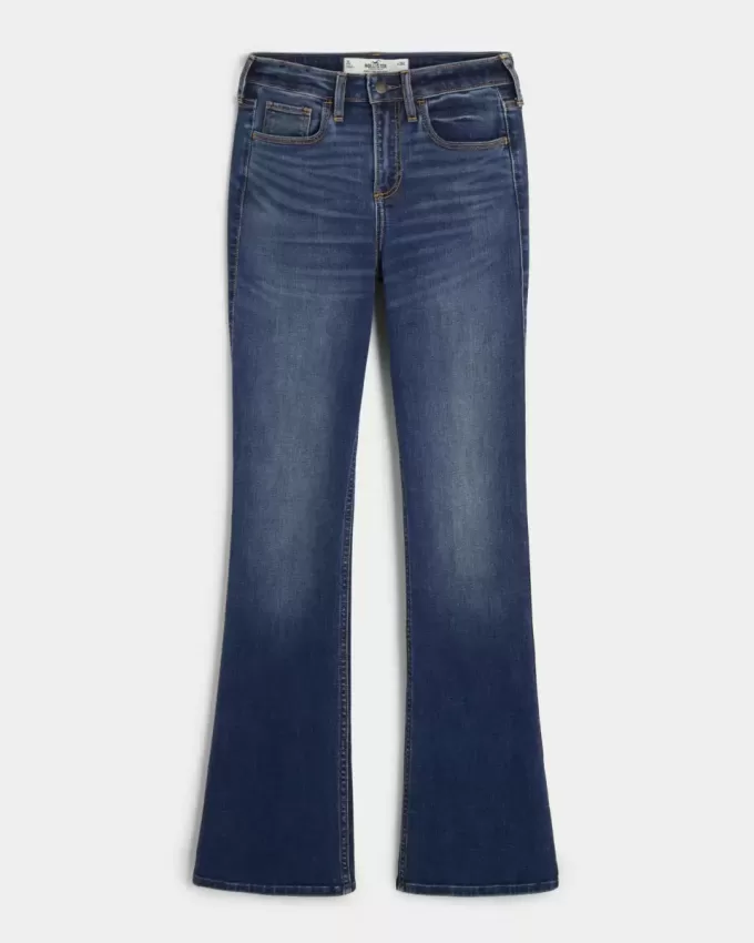 Jeans Curvy a vita media con lavaggio medio