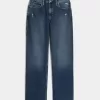 Jeans da papà a vita alta effetto consumato