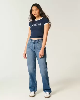 Jeans da papà curvy a vita alta