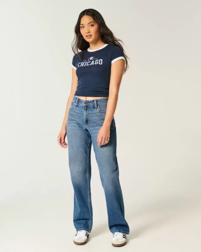 Jeans da papà curvy a vita alta