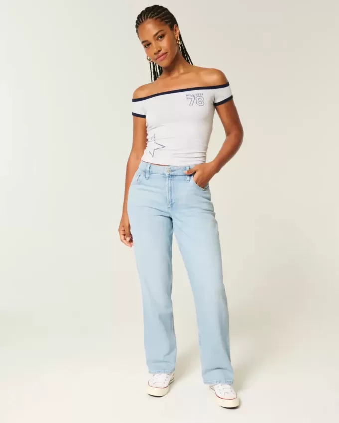Jeans da papà curvy a vita alta