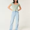 Jeans Dad a vita alta con lavaggio chiaro