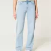 Jeans Dad a vita alta con lavaggio chiaro