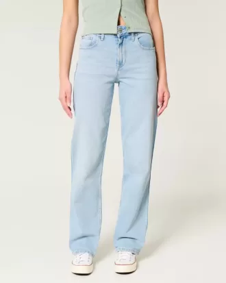 Jeans Dad a vita alta con lavaggio chiaro