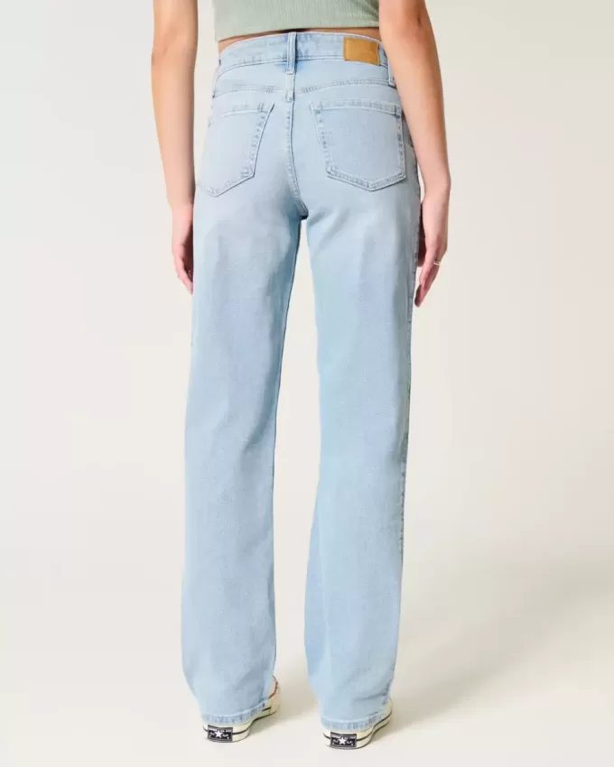 Jeans Dad a vita alta con lavaggio chiaro