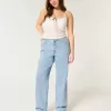 Jeans Dad a vita alta con lavaggio medio