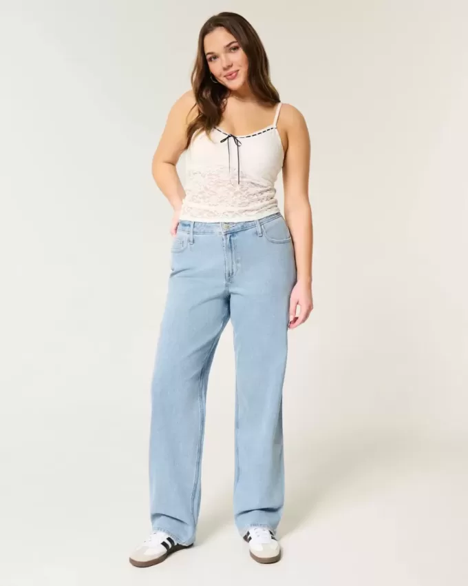 Jeans Dad a vita alta con lavaggio medio
