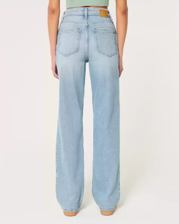 Jeans Dad a vita alta con lavaggio medio