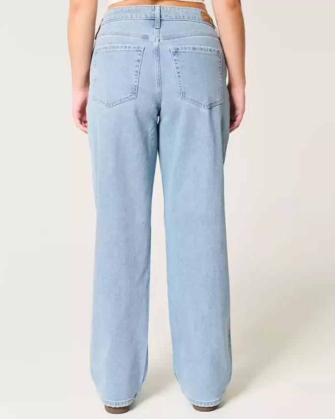 Jeans Dad a vita alta con lavaggio medio