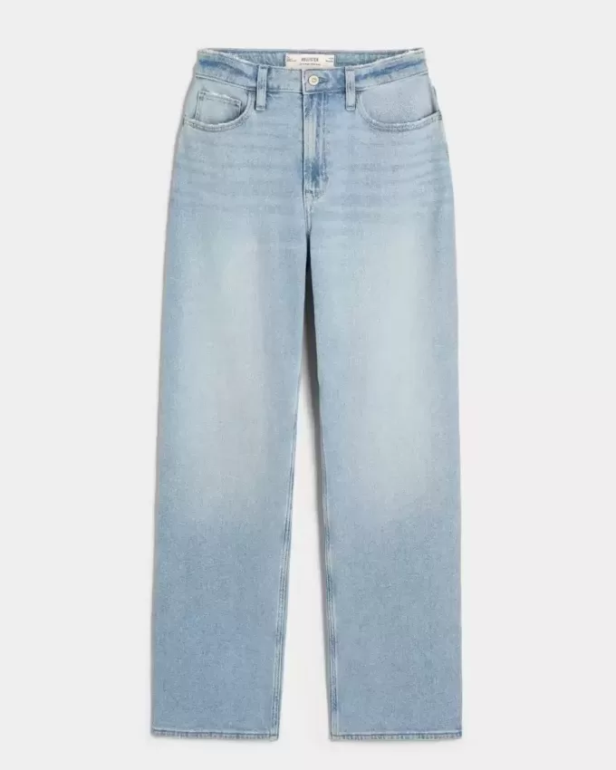 Jeans Dad a vita alta con lavaggio medio