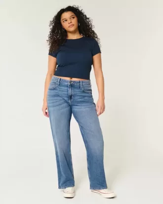 Jeans Dad a vita alta lavaggio scuro