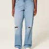 Jeans Dad Curvy a vita alta con strappi e lavaggio medio